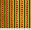 Christmas Stripes Red Green on Gold 100% Cotton Price per Yard