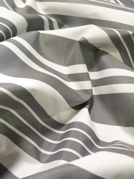 Tela impermeable de lona para exteriores Oxford Stripe / Gris / Se vende por metros
