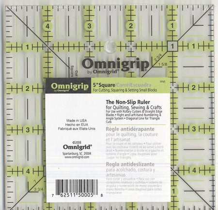 Regla Omnigrid Omnigrip Neon de 5 pulgadas cuadradas