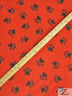 Animal Paw Print Red and Black Fleece Fabric