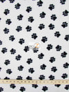 Animal Paw Print White & Black Fleece Fabric