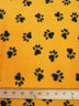 Animal Paw Print Yellow and Black Fleece Fabric