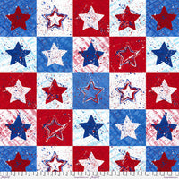 Serenity Stars - Tela de algodón de estilo patriótico americano de 44"/45", por yarda