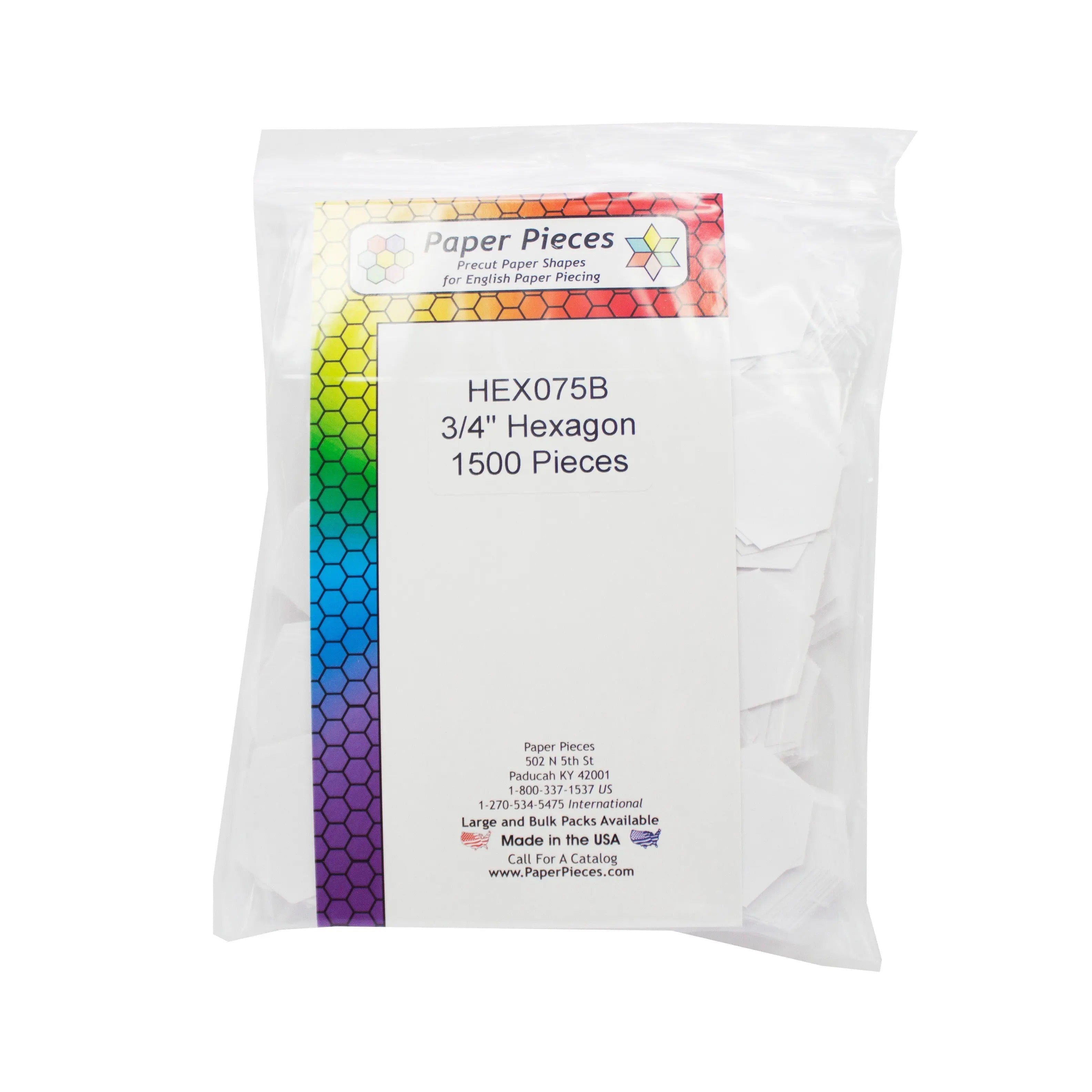 Paper Piece Hexagon Pack 3/4in 1500pc | SINGER®