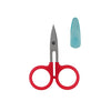 Tijeras Perfect Scissors rojas, 9,5 cm, pequeñas, curvas, con hoja microdentada y antideslizante