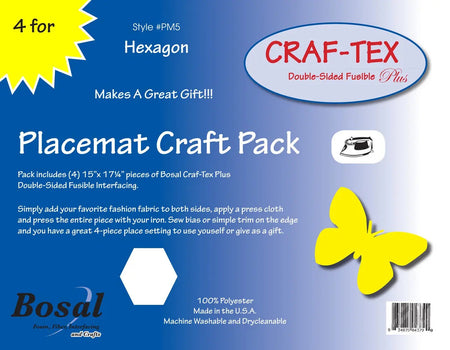 Placemat Craft Pack 15in x 17-1/4in Hexagon 4pk