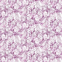 Tela de algodón con estampado floral morado de Daphne, 44"/45", por yarda