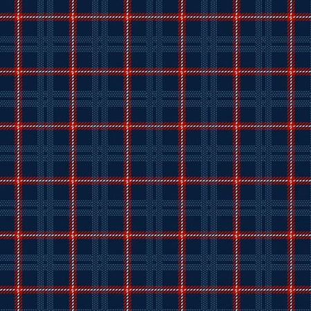 Blue Primo Plaids: Tejido de franela de algodón estilo americano azul marino, 112 cm/114 cm, por metro