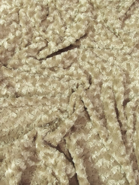 Desert Camel Minky Rose/Rosette Floral Baby Soft Fabric / Sold By The Yard