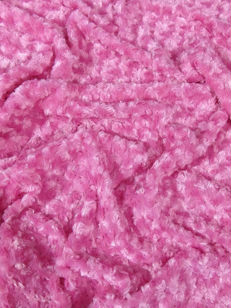 Tropic Fuchsia Minky Rose/Rosette Floral Baby Soft Fabric / Sold By The Yard