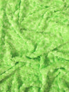 Lime Green Minky Rose/Rosette Floral Baby Soft Fabric / Sold By The Yard