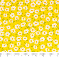 Tissu SINGER®, 100 % coton, largeur : 44 pouces, motif « marguerites sur fond jaune », vendu au yard