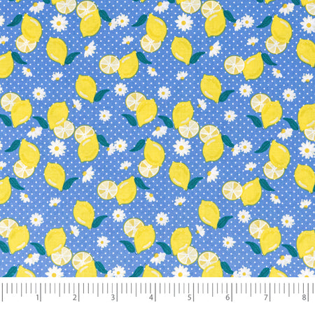 SINGER®  Fabric,  100% Cotton, 44 Inch Wide, Lemons And Dots, Cut by the Yard