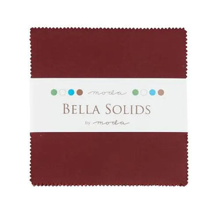 Red Burgundy Bella Solids Charm Pack Precuts