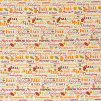Tissu SINGER®, 100 % coton, 44 pouces de large, motifs « Fall Words », vendu au yard