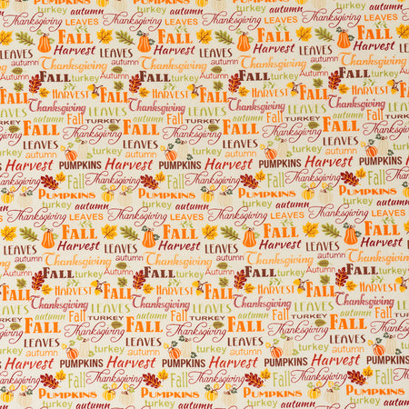Tissu SINGER®, 100 % coton, 44 pouces de large, motifs « Fall Words », vendu au yard