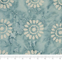 Tela SINGER® 100 % algodón, colección Batik, 42 pulgadas de ancho, azul cadete, estampado de girasoles, vendida por yardas