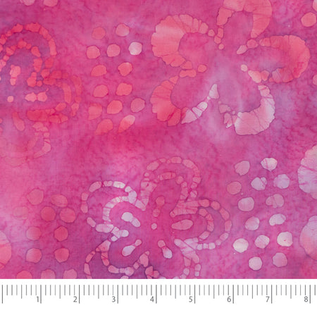 SINGER® Fabric 100% Cotton Batik Collection 42 inch Wide Pink Flower Cut by the Yard