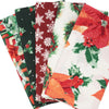 SINGER®  Fabric, 100% Cotton, 18 x 21 Inches, 5 Piece Fat Quarter Bundle, Poinsettia