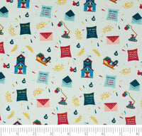 Telas SINGER®, 100 % algodón, colección de Navidad, casas y letras