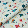 Telas SINGER®, 100 % algodón, colección de Navidad, casas y letras