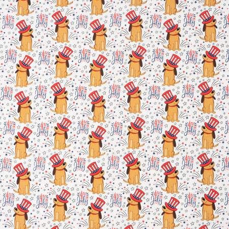 SINGER® Fabric, 100% Cotton, Festive Dogs In Hats, Cut by the Yard