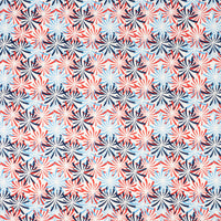 SINGER® Fabric, 100% Cotton, Red, Wht Blue Fireworks On White, Cut by the Yard