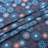 Singer Fabric, 100% Cotton, Patriotic Fireworks In Navy Sky, Cut by the Yard