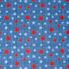 Singer Fabric, 100% Cotton, Red & Blue Stars On Texture, Cut by the Yard