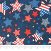 Singer Fabric, 100% Cotton, Stars Allover On Navy, Cut by the Yard