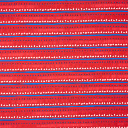 SINGER® Fabric, 100% Cotton, Stars & Dots On Royal Red, Cut by the Yard