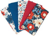 SINGER®  Fabric, 100% Cotton, 18 x 21 Inches, 5 Piece Fat Quarter Bundle, Patriotic Flowers