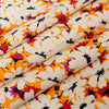 Singer Fabric, 100% Cotton, White Flowers On Orange, Cut by the Yard