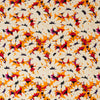 Singer Fabric, 100% Cotton, White Flowers On Orange, Cut by the Yard