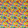 Singer Fabric, 100% Cotton, Rainbow Packed Colored Pencils, Cut by the Yard
