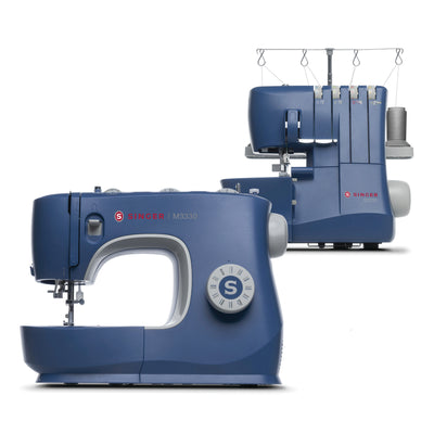 Ensemble machine à coudre et surjeteuse SINGER® bleu marine