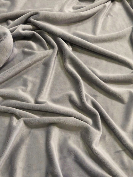Gray Minky Solid Baby Soft Fabric