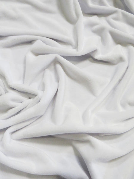 Tejido Minky liso blanco, suave para bebé