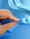 Solid Medium Weight Shiny Satin Fabric / Sky Blue