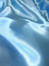 Solid Medium Weight Shiny Satin Fabric / Teal / Sold By The Yard