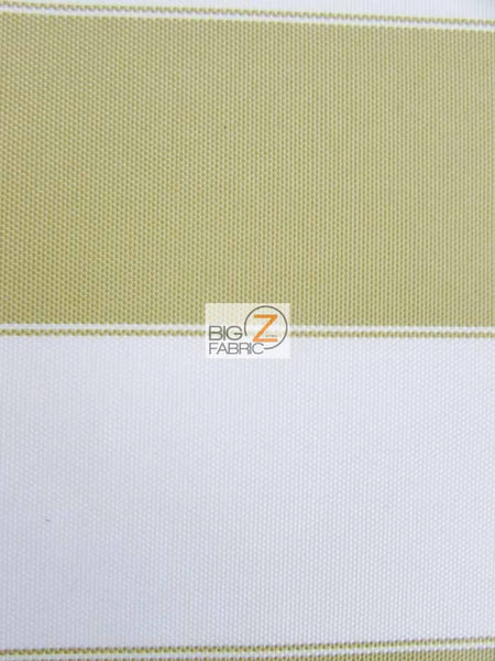 2 Tone Stripe Deck Canvas Outdoor Waterproof Fabric / Olive/Ivory / Sold By The Yard Closeout!!!