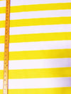 2 Tone Stripe Deck Canvas Outdoor Waterproof Fabric / Yellow/White / Sold By The Yard Closeout!!!