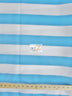 Tela impermeable para exteriores de lona con rayas bicolores / Azul turquesa/Blanco / Se vende por metros. ¡Liquidación!