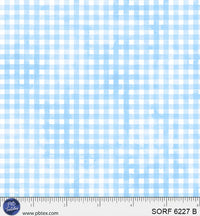 Tela de algodón de cuadros vichy azul sorbete, 112 cm / 114 cm, por metro