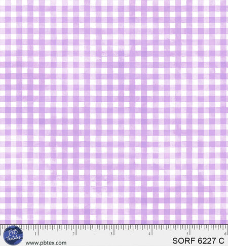 Tela de algodón de franela con estampado de cuadros vichy morados, 112 cm / 114 cm, por metro