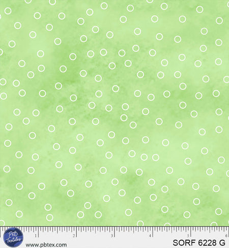 Tela de algodón «Sorbet Flannel Green Open Dot», 112 cm / 114 cm, por metro