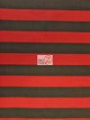 Poly Cotton 1 Inch Stripe Fabric  / Black/Red / Sold By The Yard