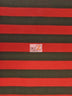 Poly Cotton 1 Inch Stripe Fabric  / Black/Red / Sold By The Yard