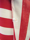 Poly Cotton 1 Inch Stripe Fabric / Turquoise/White / Sold By The Yard