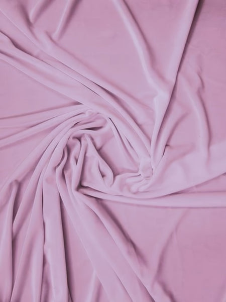 Tela elástica de terciopelo y spandex, 360 gramos, para disfraces / Color rosa pálido / Se vende por yarda